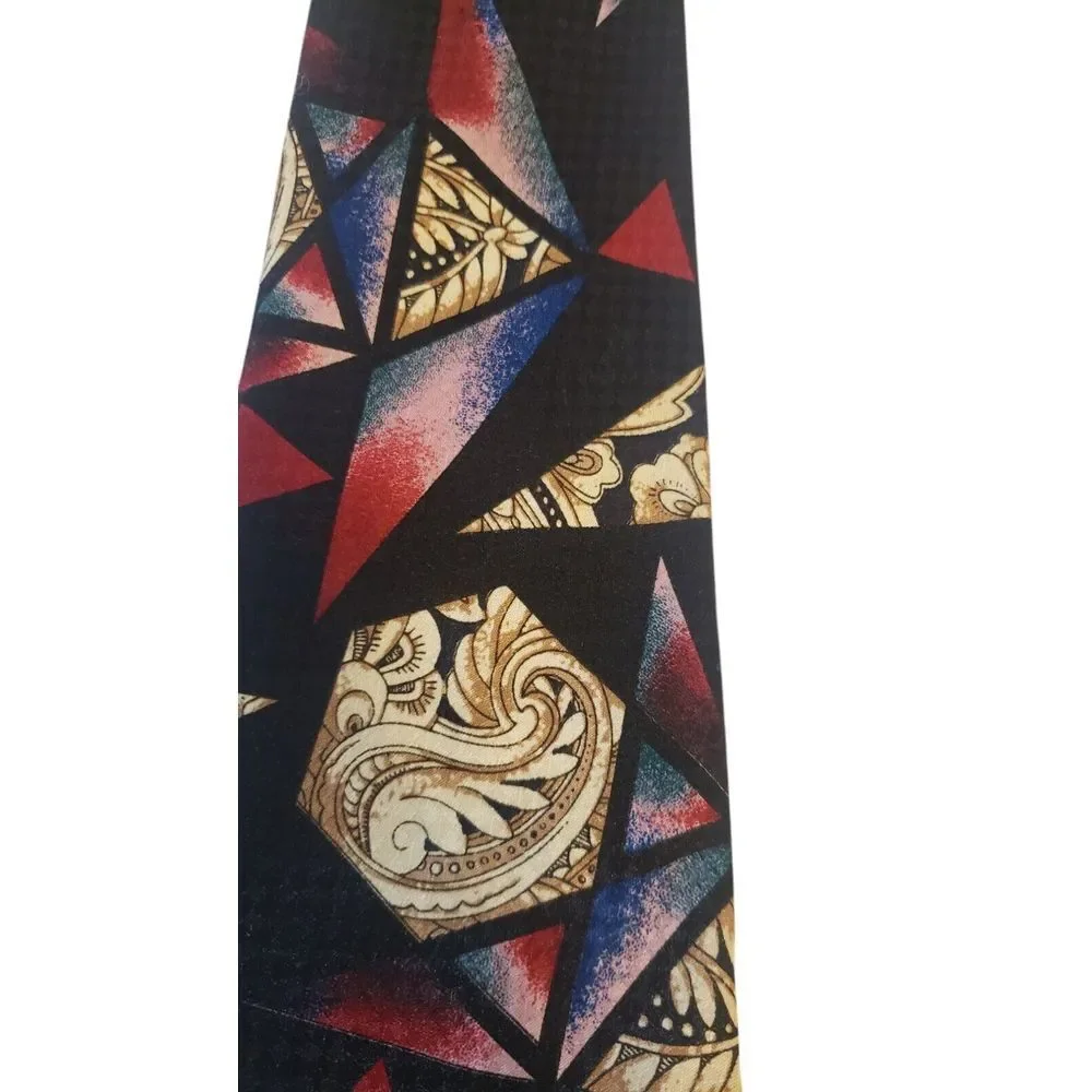 Johnny‎ Carson Neck Tie Mens Luxury Multicolor Abstract Business Church Designer
